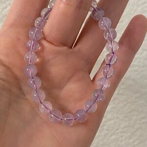 Lavender Quartz Beaded Bracelet- Beads ~6mm - Stretch Fit